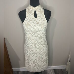 love, Fire Racerback Cream Lace Dress